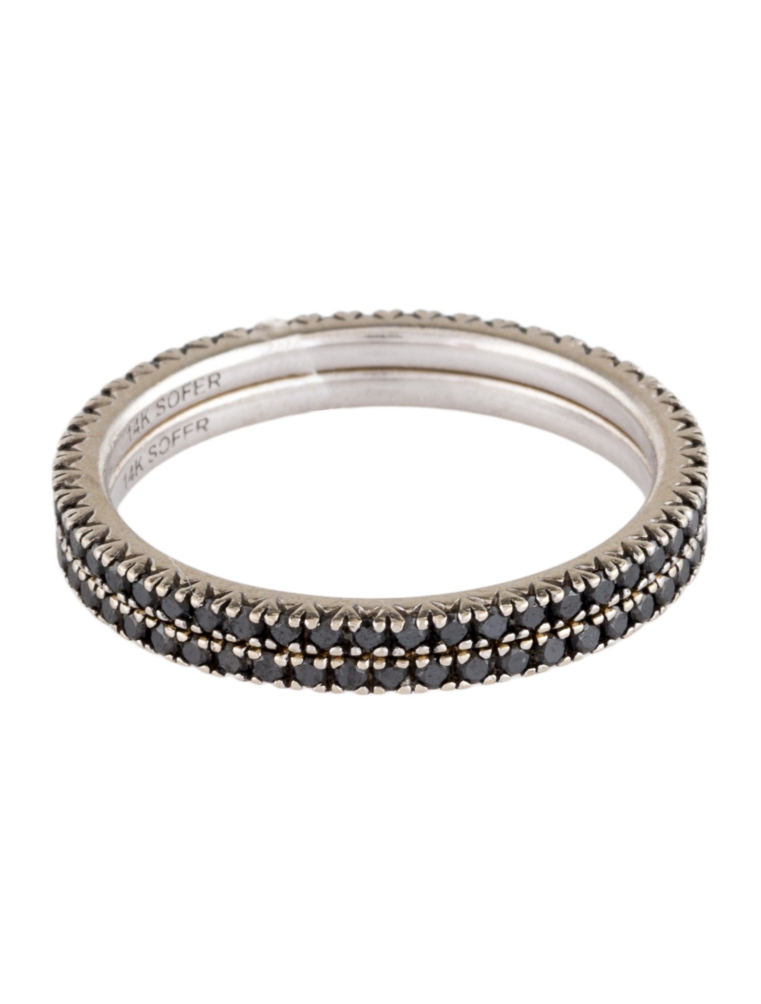 Ring 14K Diamond Double Band Set