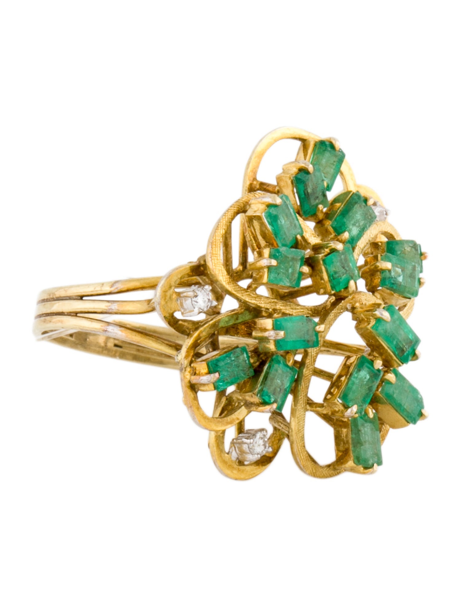 Ring 14K 1.99ctw Emerald & Diamond Cocktail