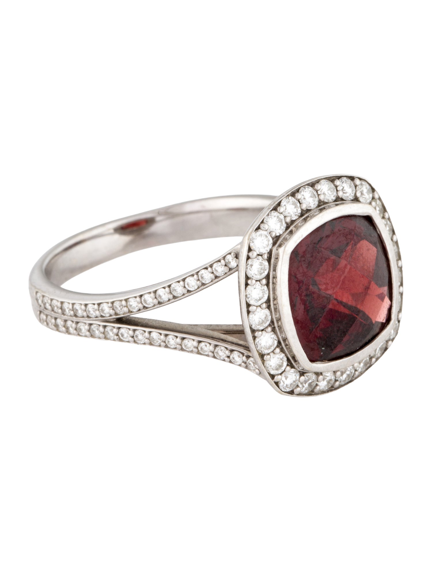 Ring 14K Garnet & Lab-Grown Diamond Cocktail Ring