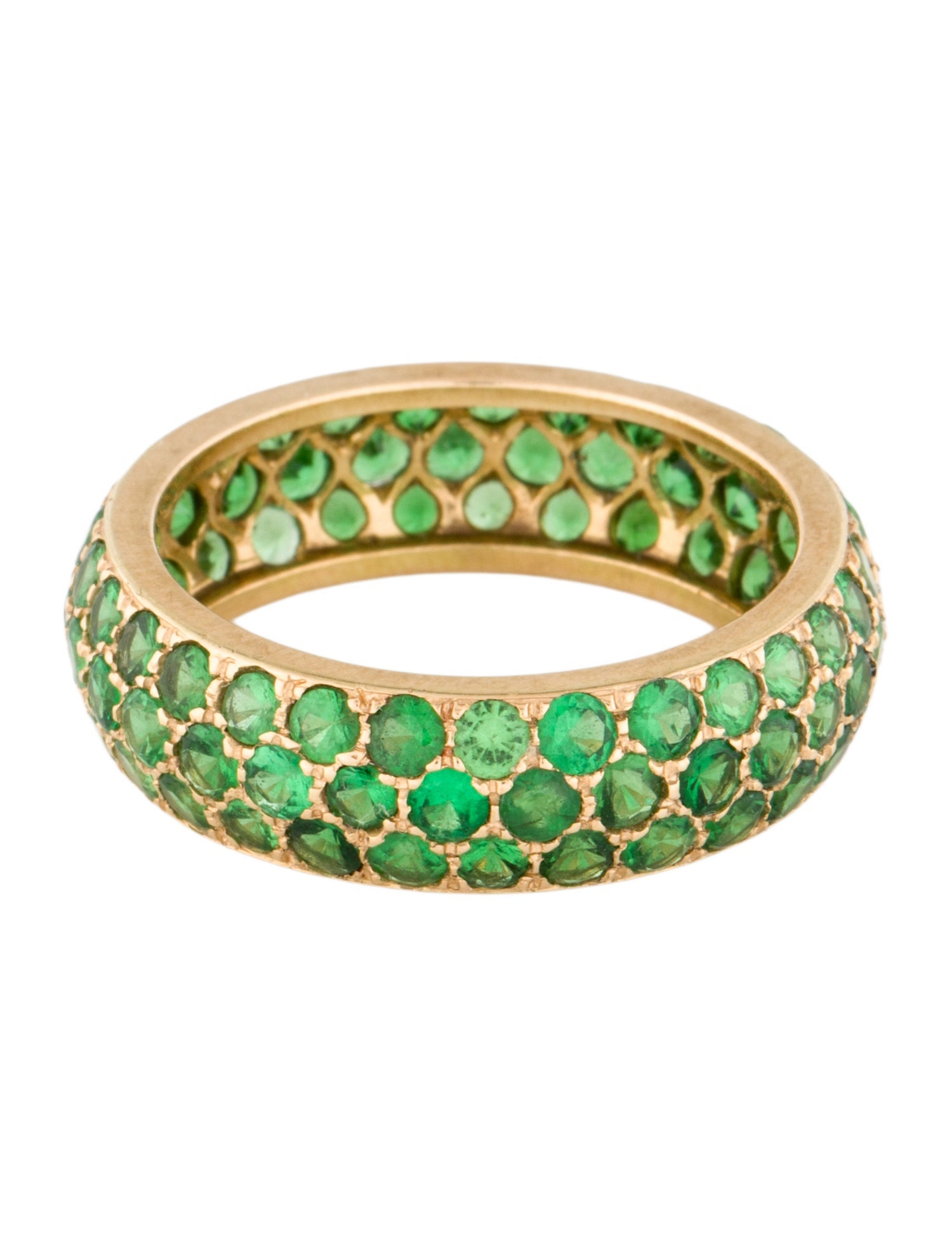 Ring 18K 4.09ctw Tsavorite Garnet Eternity Band