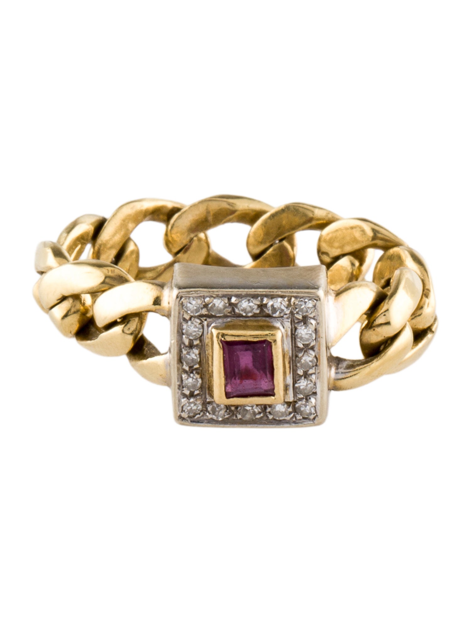 18K Ruby & Diamond Chain Ring