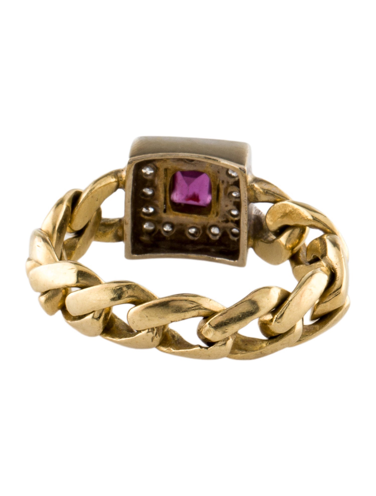 18K Ruby & Diamond Chain Ring