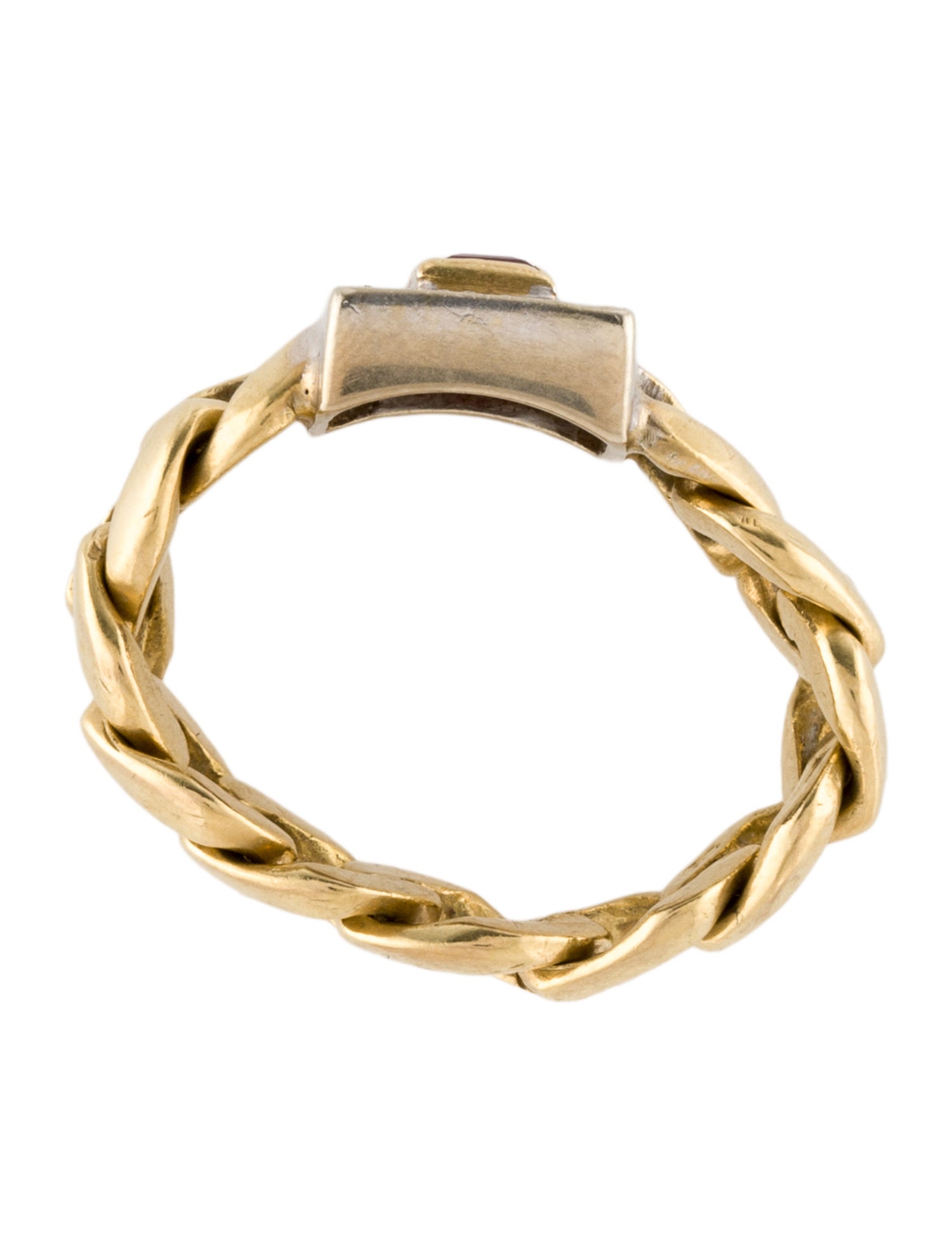 18K Ruby & Diamond Chain Ring