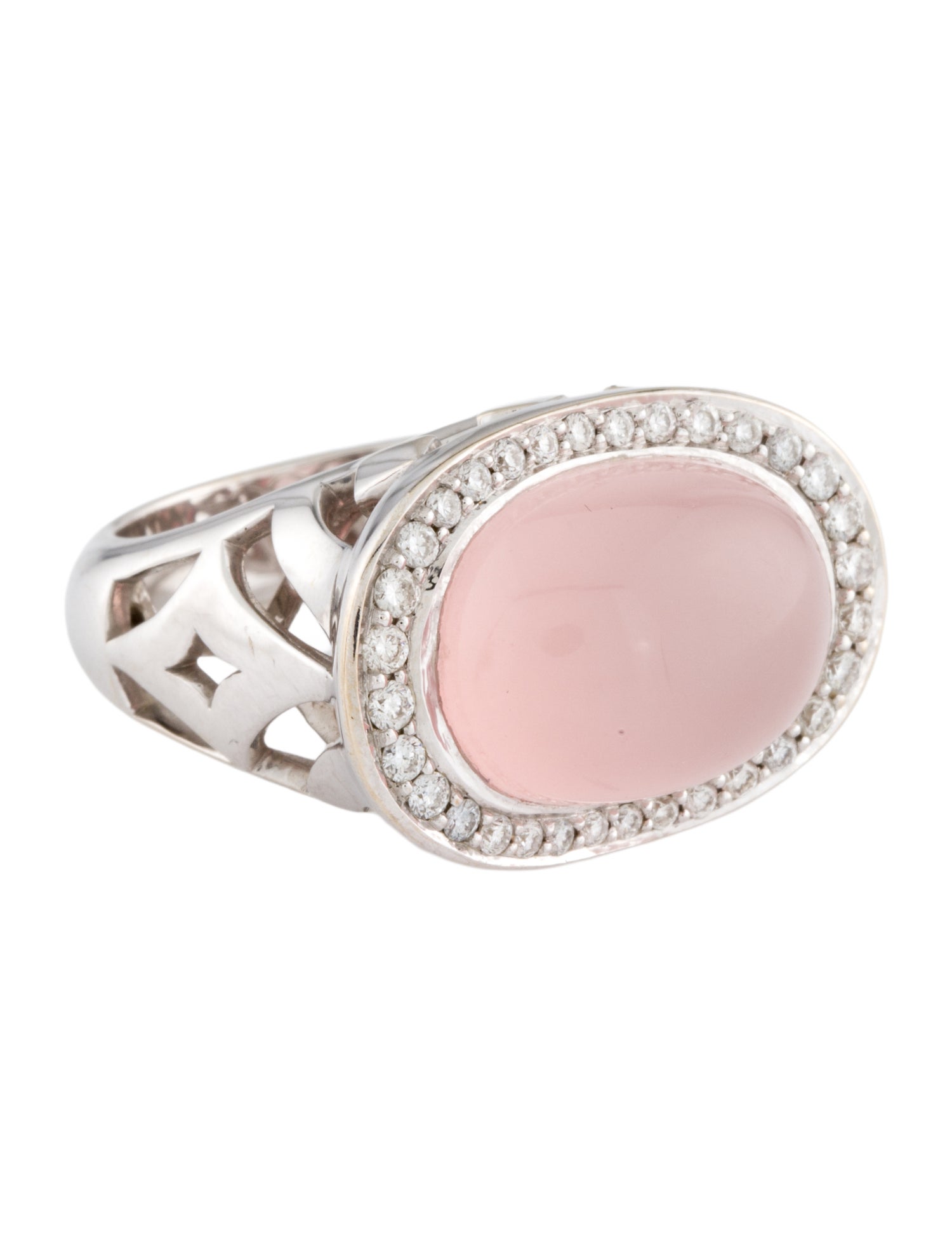 Ring Vanna K 18K 11.86ct Rose Quartz & Diamond Cocktail