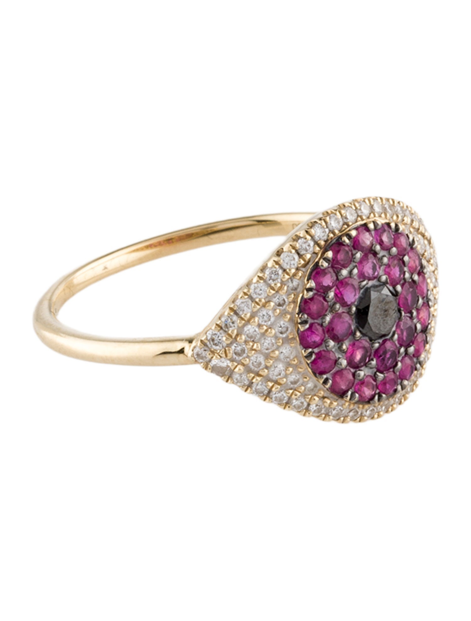 Ring Porter Lyons 14K Ruby & Diamond Evil Eye Protector