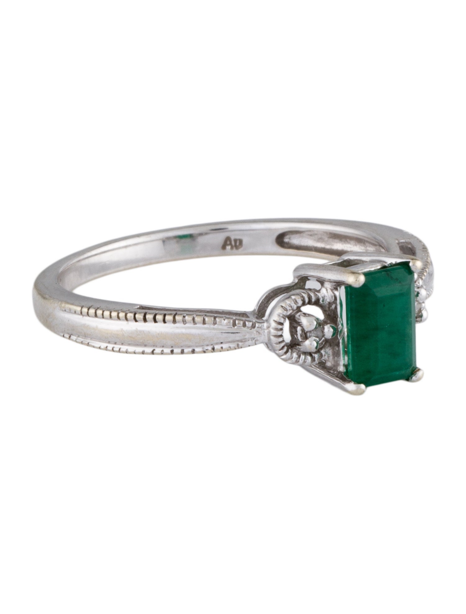 Ring 14K Emerald & Diamond Cocktail