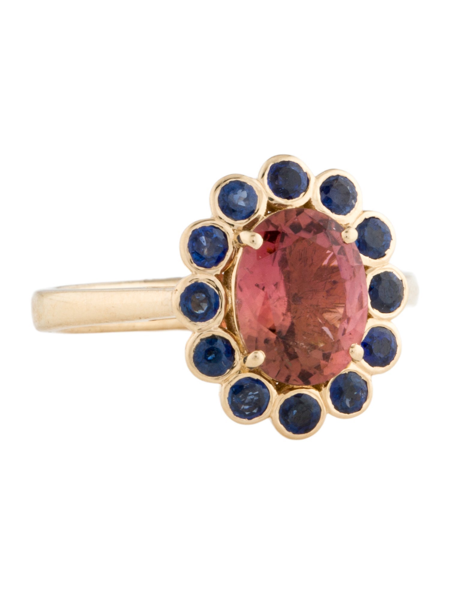 Ring 18K 2.00ct Tourmaline & Sapphire Cocktail