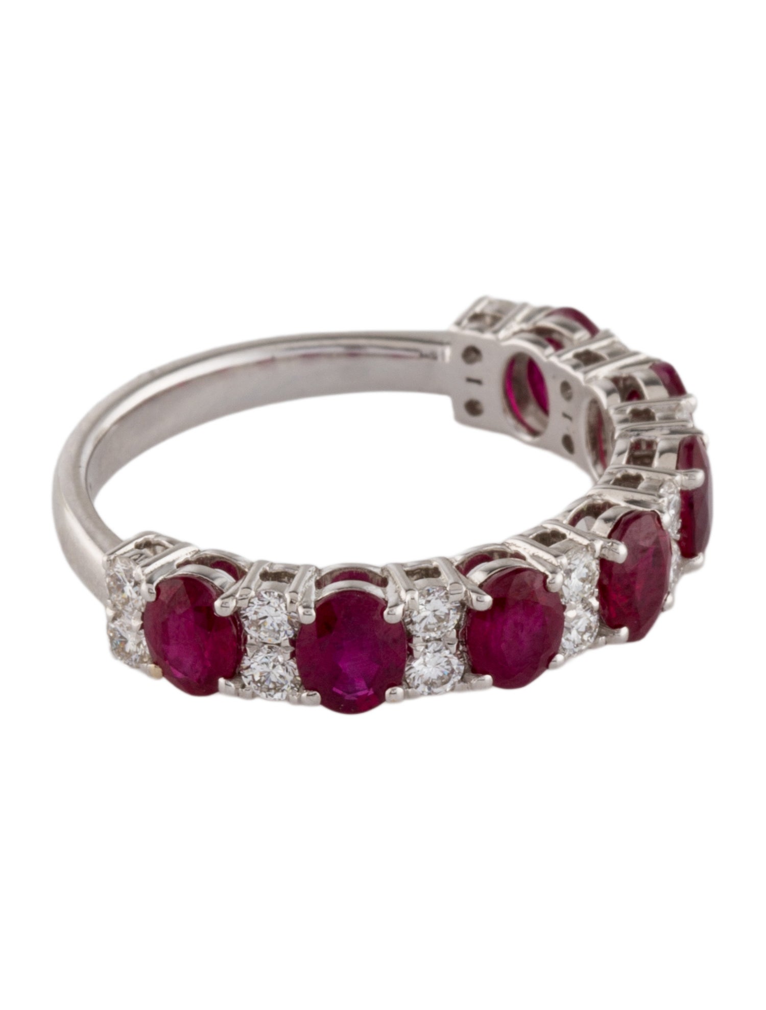 Ring 18K 2.35ct Ruby & Diamond Half Eternity Band