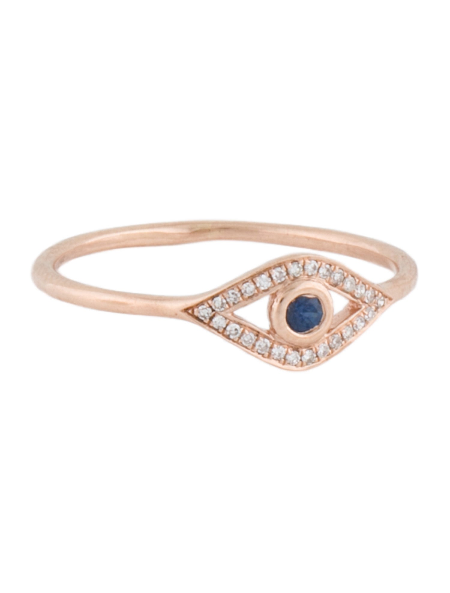 Ring 14K Sapphire & Diamond Evil Eye