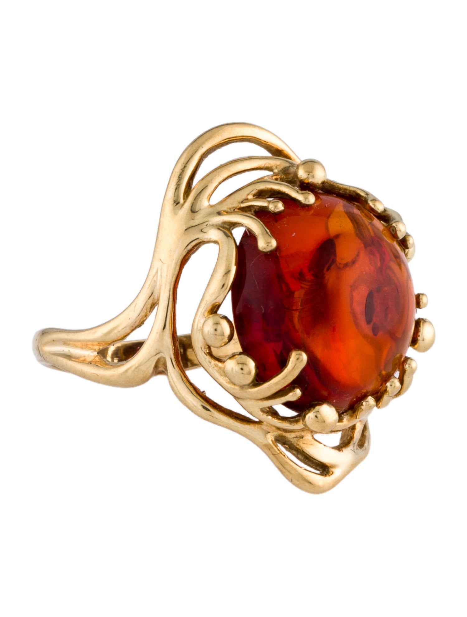Ring 14K Amber Cocktail ring