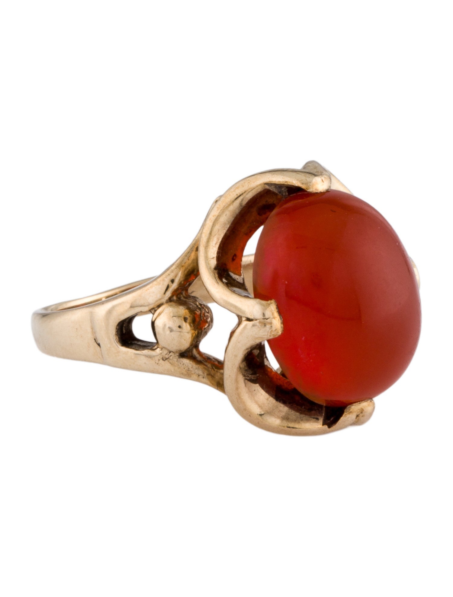 Ring 10K 3.82ctw Carnelian Cocktail