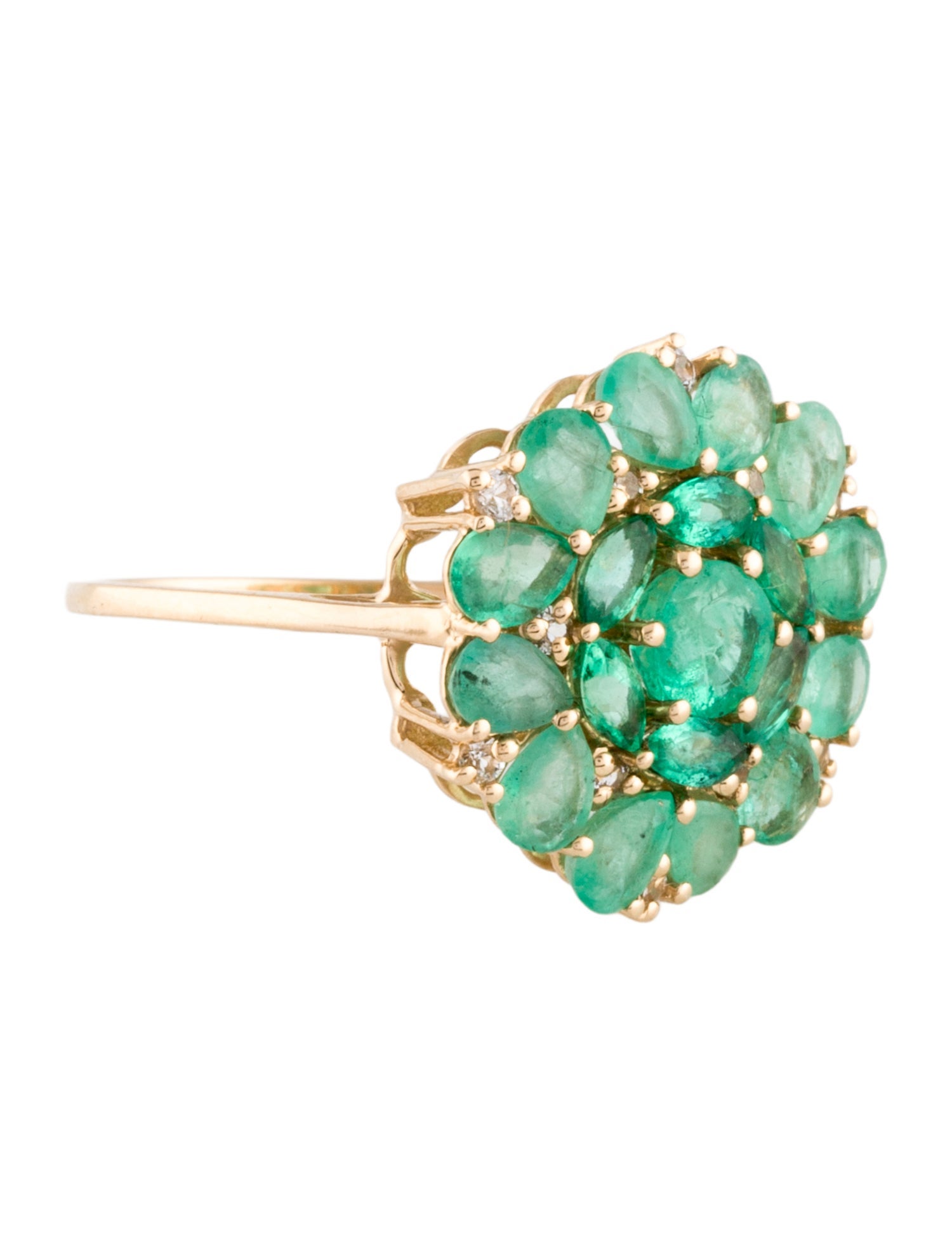 Ring 14K 2.28ct Emerald & Sapphire Cocktail