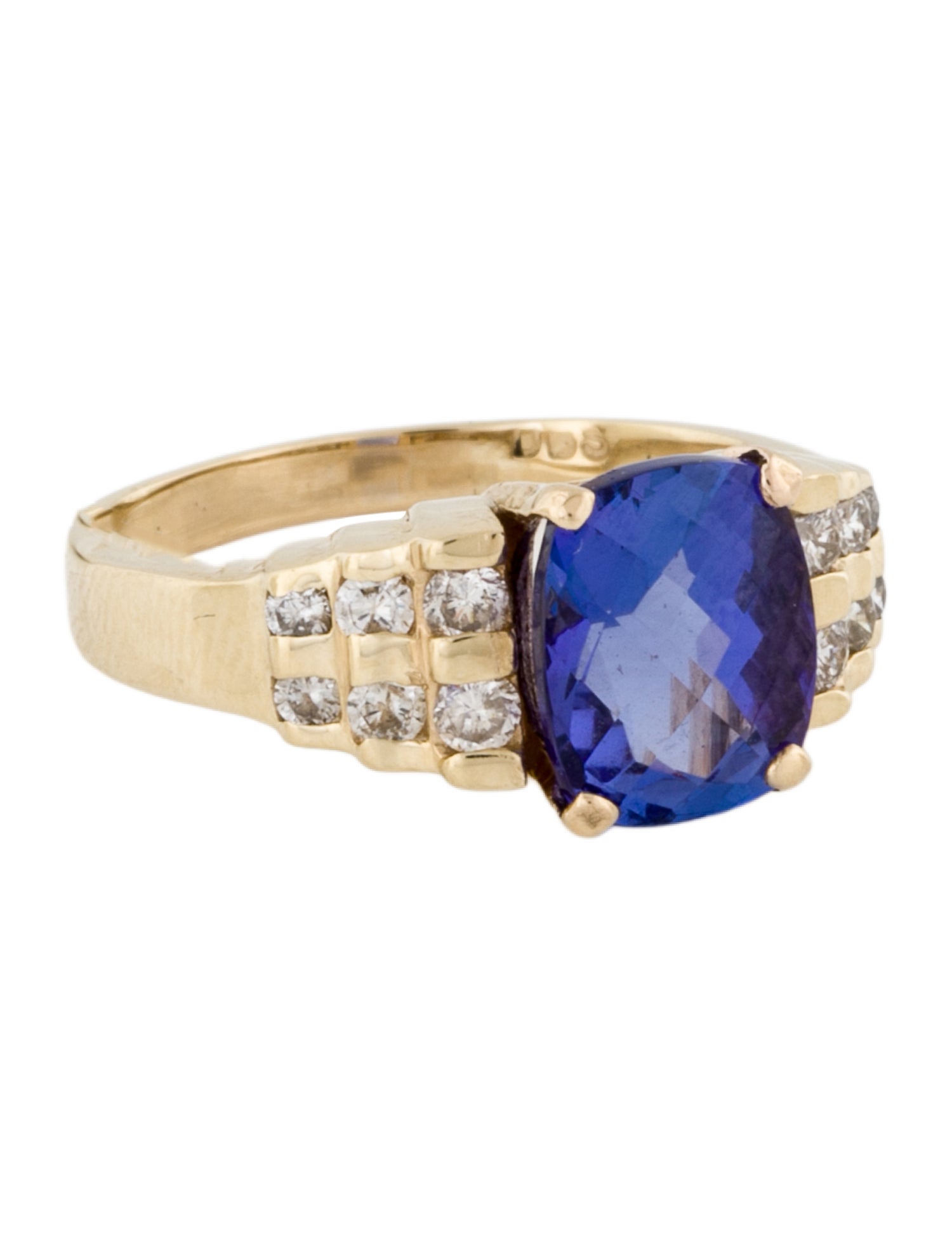 Ring 14K Tanzanite & Diamond Cocktail