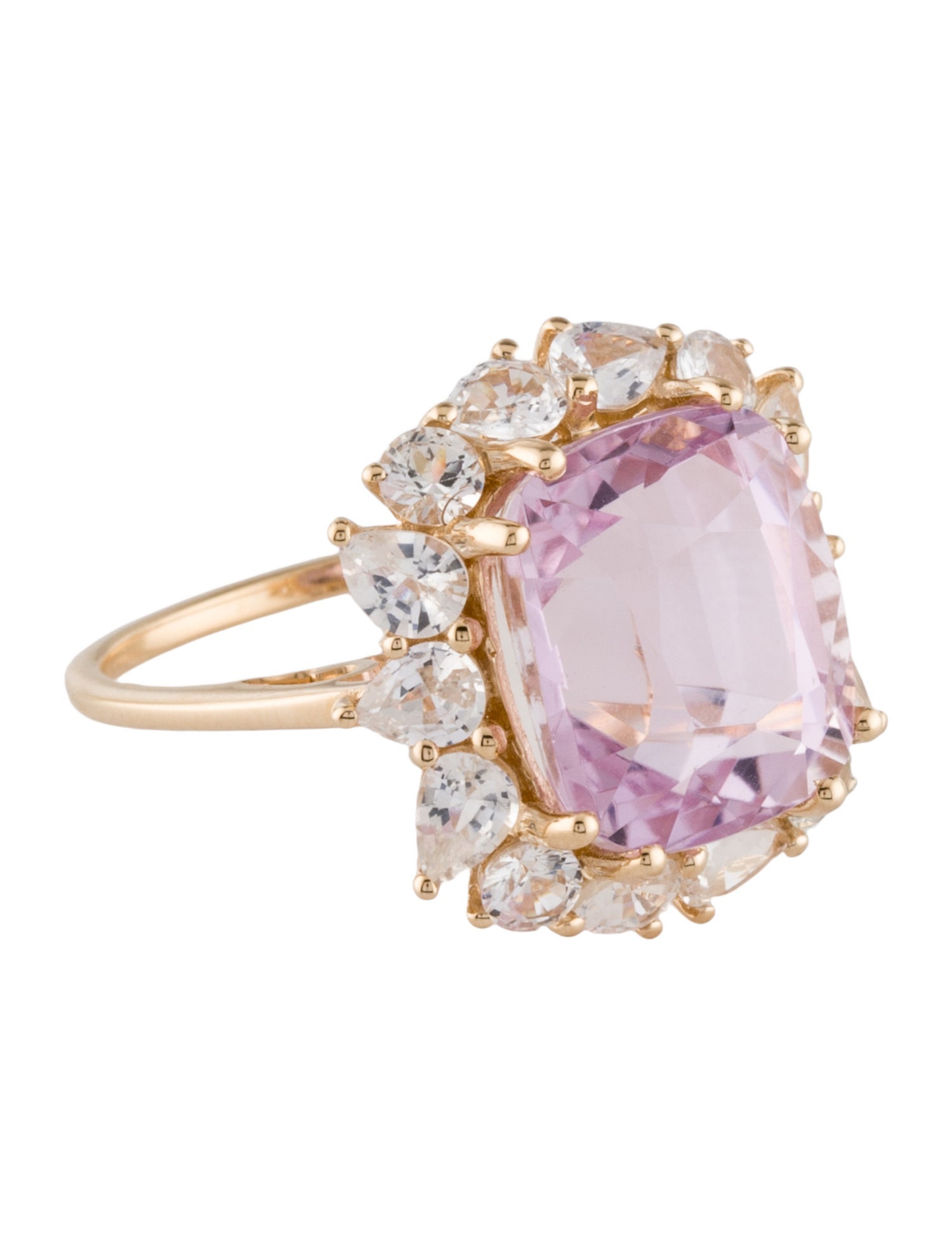 Ring 14K 10.32ct Kunzite & 2.05ct Sapphire Cocktail