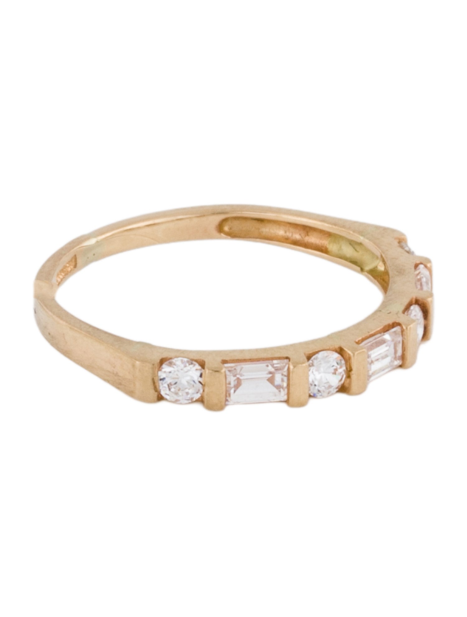 Ring 14K Cubic Zirconia & Diamond Band