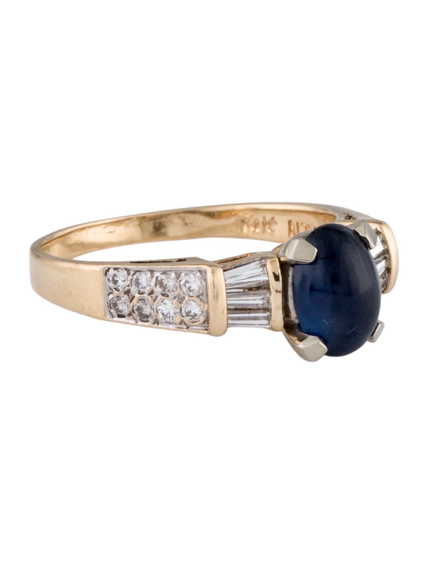 Ring 14K Sapphire & Diamond Cocktail