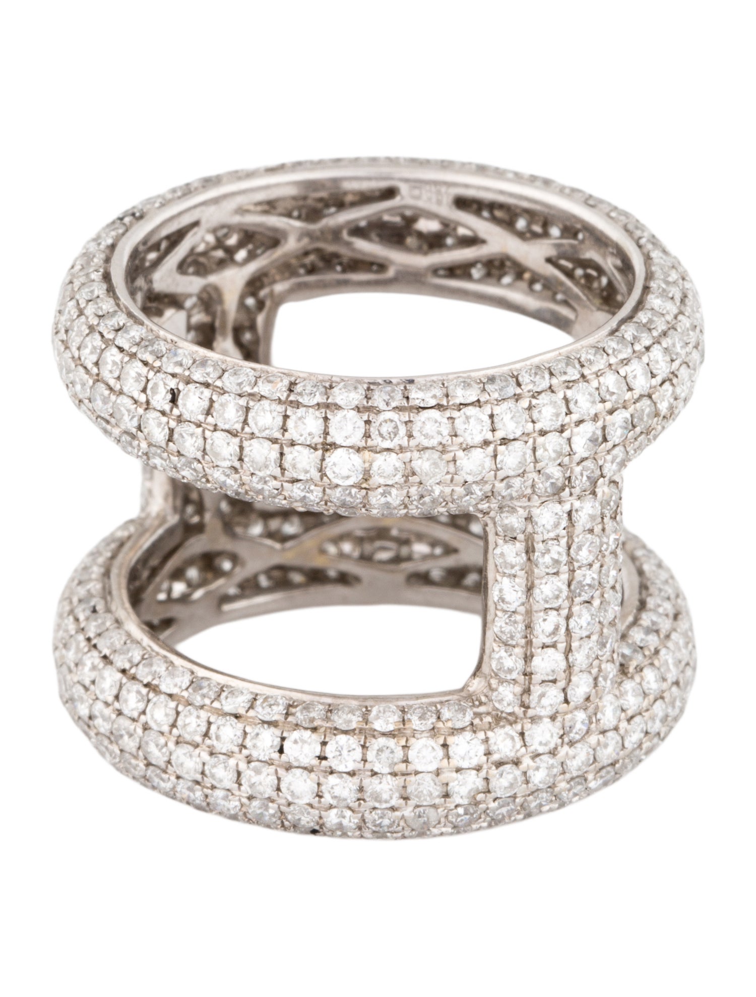 Ring 18K 4.80ctw Diamond Pavé Double Band