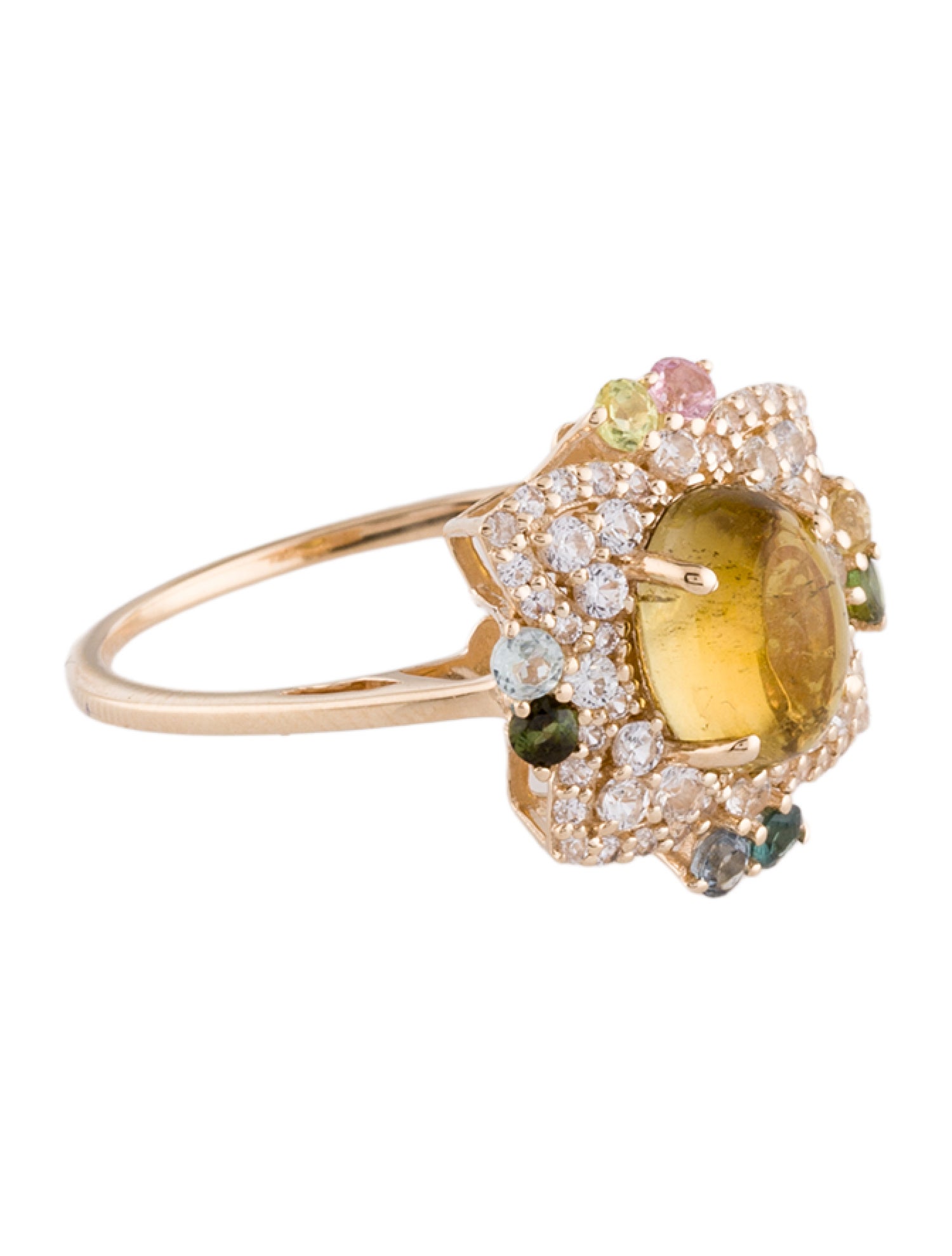 Ring 14K Tourmaline & Sapphire Cocktail