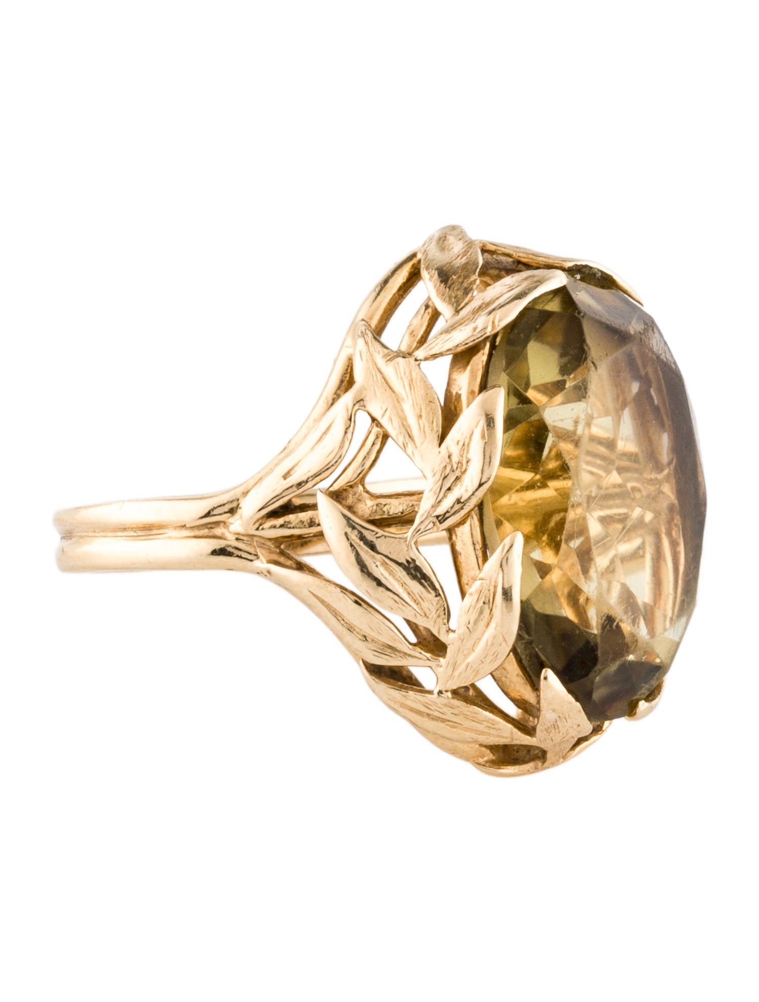 Ring 14K 10.53ct Quartz Cocktail