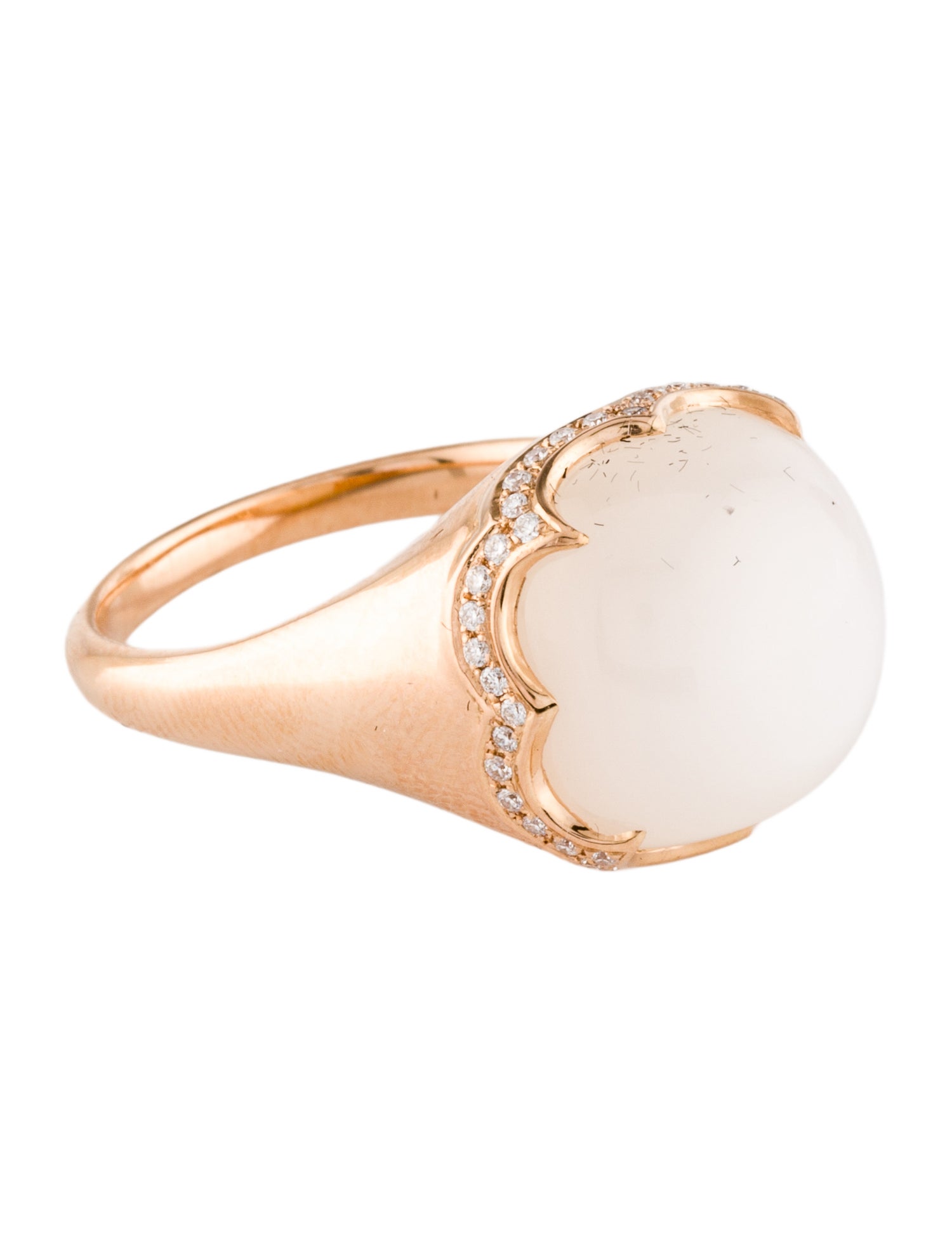 Ring 18K Moonstone & Diamond Cocktail