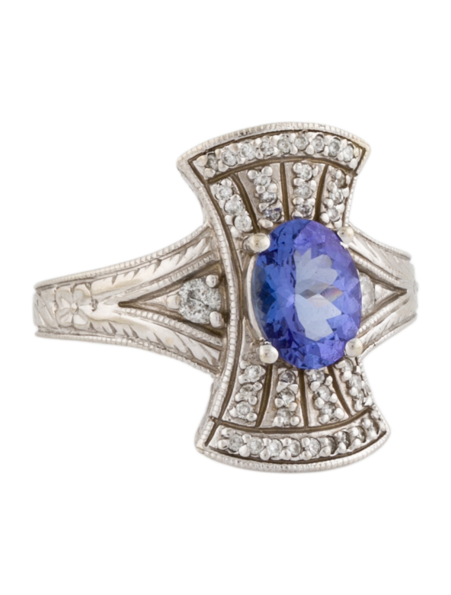Ring 14K 1.50ct Tanzanite & Diamond Cocktail