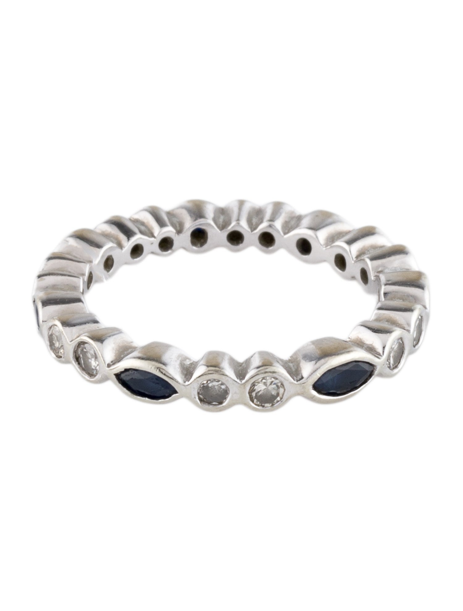 Ring 18K Sapphire & Diamond Alternating Eternity Band