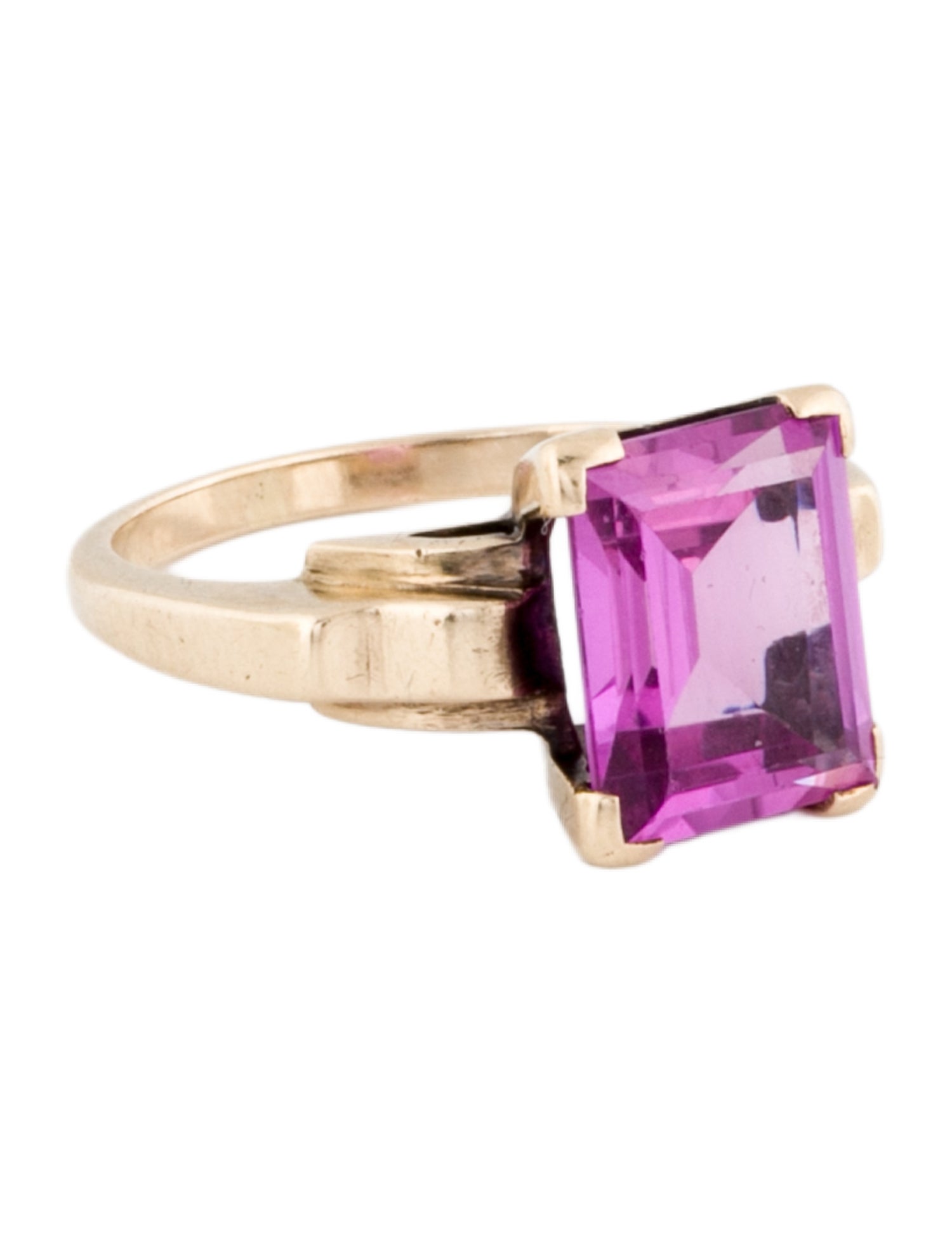 Ring 10K 3.85ct Synthetic Sapphire Cocktail