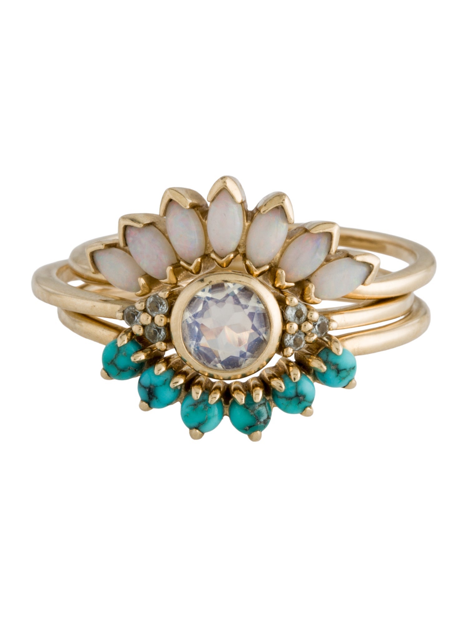 14K Multistone Ring Set