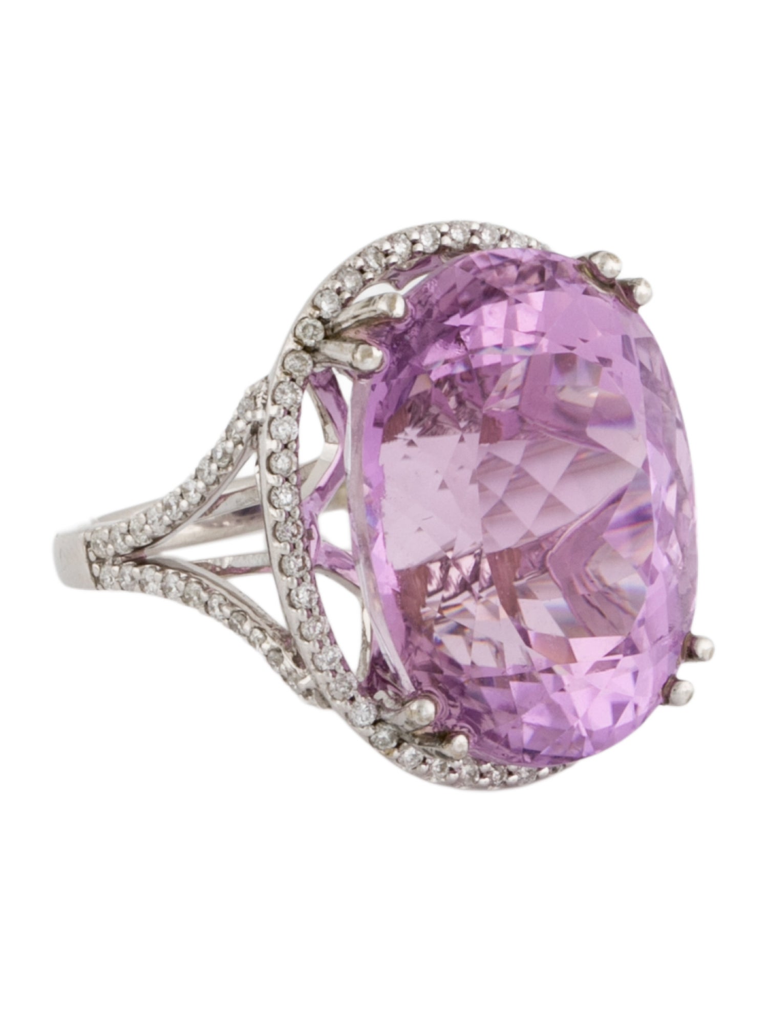 Ring 14K 23.80ct Kunzite & Diamond Cocktail