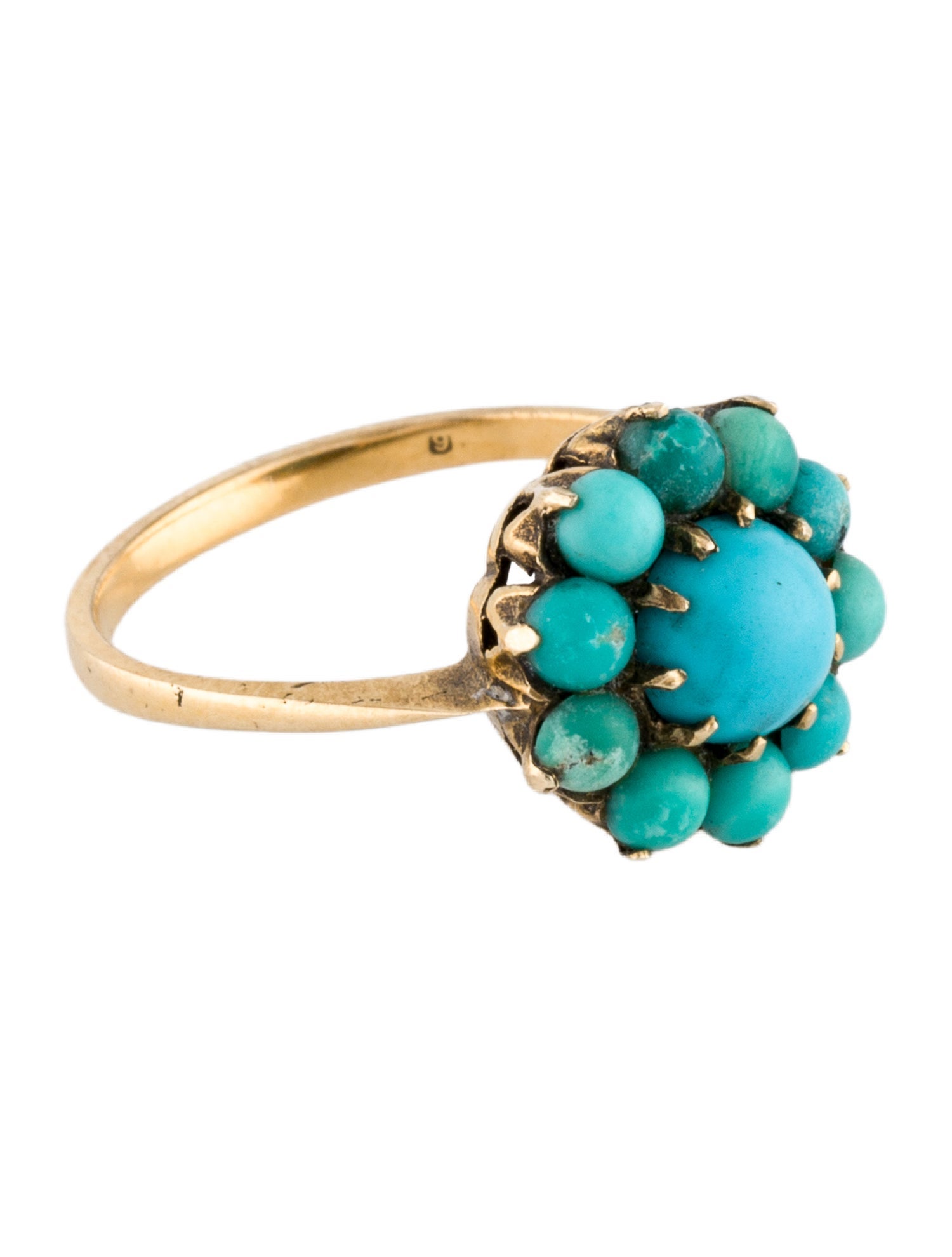 Ring 14K Turquoise Cocktail