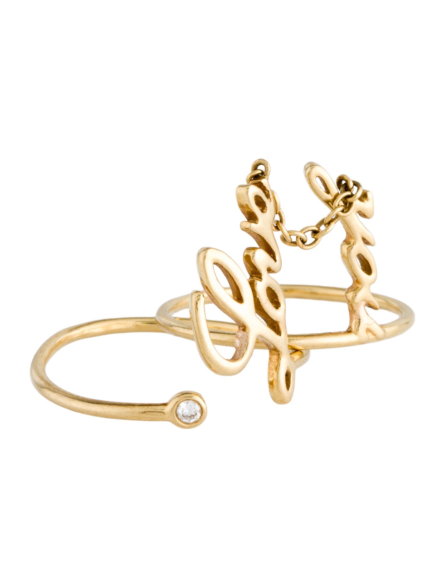 Ring 18K 'Love You' Chain Ring