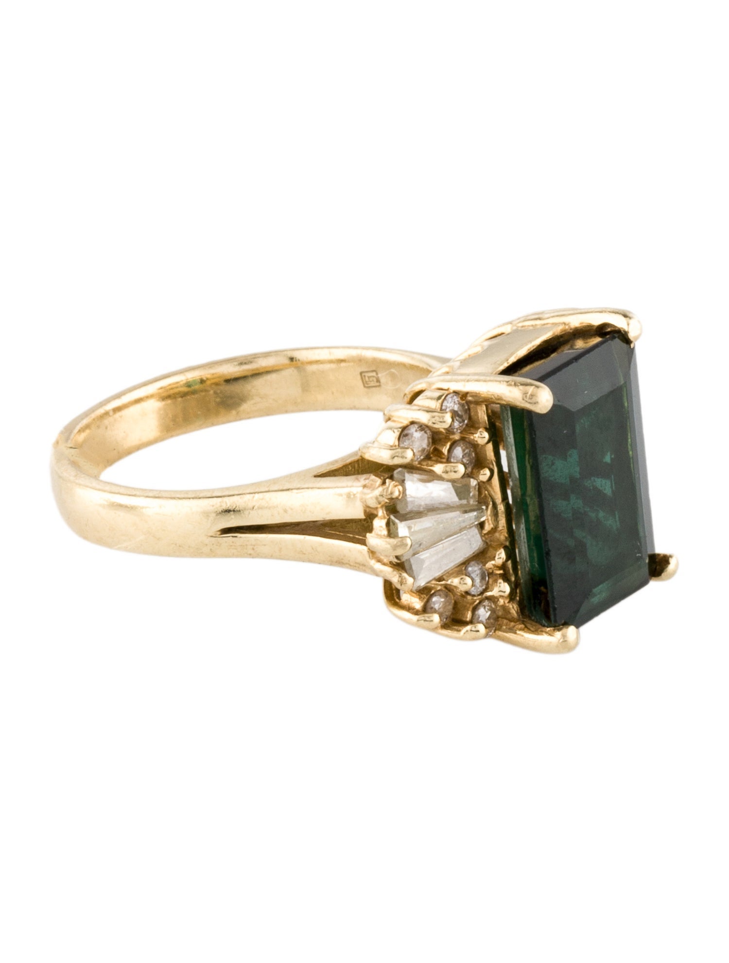 Ring 14K 3.88ct Tourmaline & Diamond Cocktail
