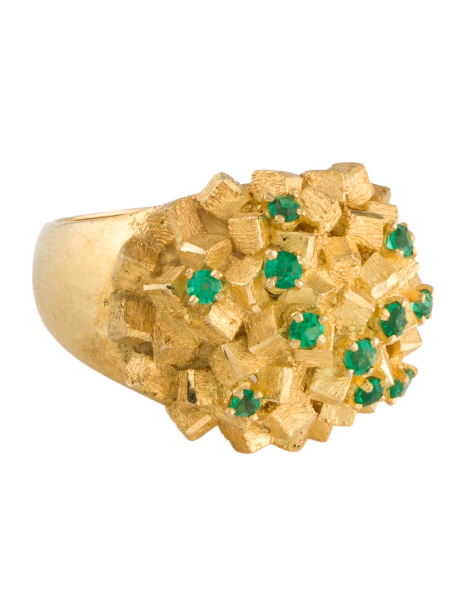 Ring 18K Emerald Cocktail