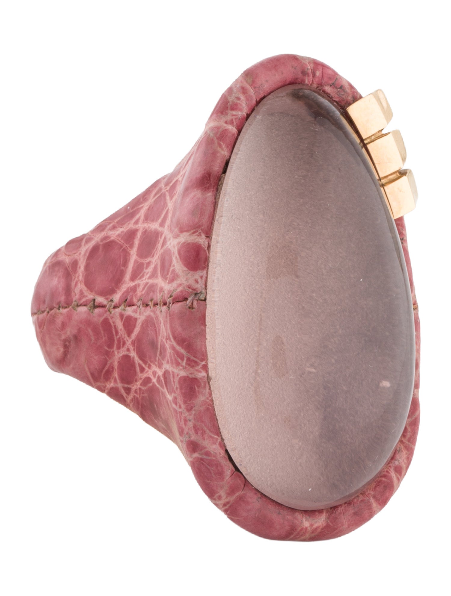 Ring Sanalitro 18K Leather & Rose Quartz Cocktail