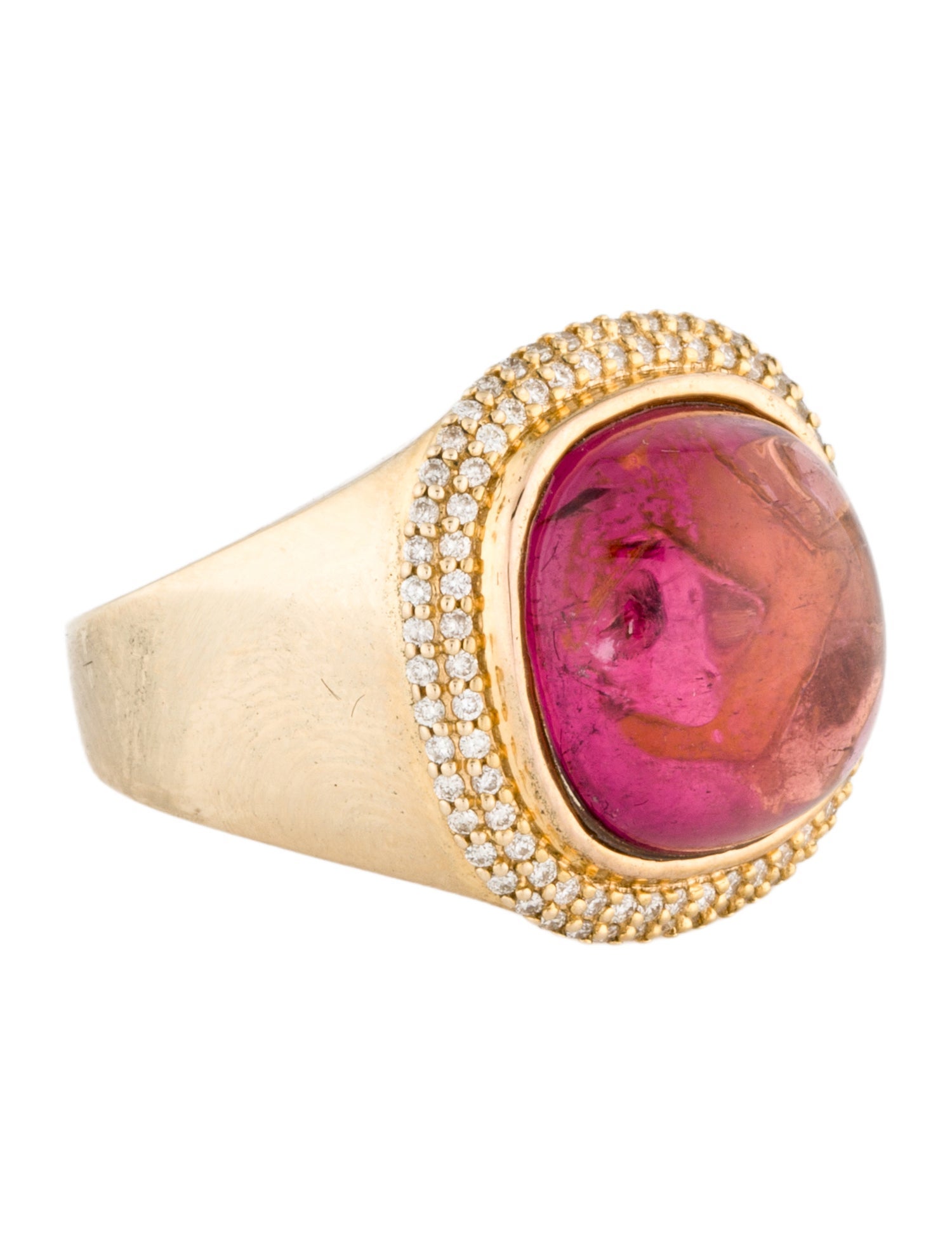 Ring 14K 8.83ct Tourmaline & Diamond Cocktail