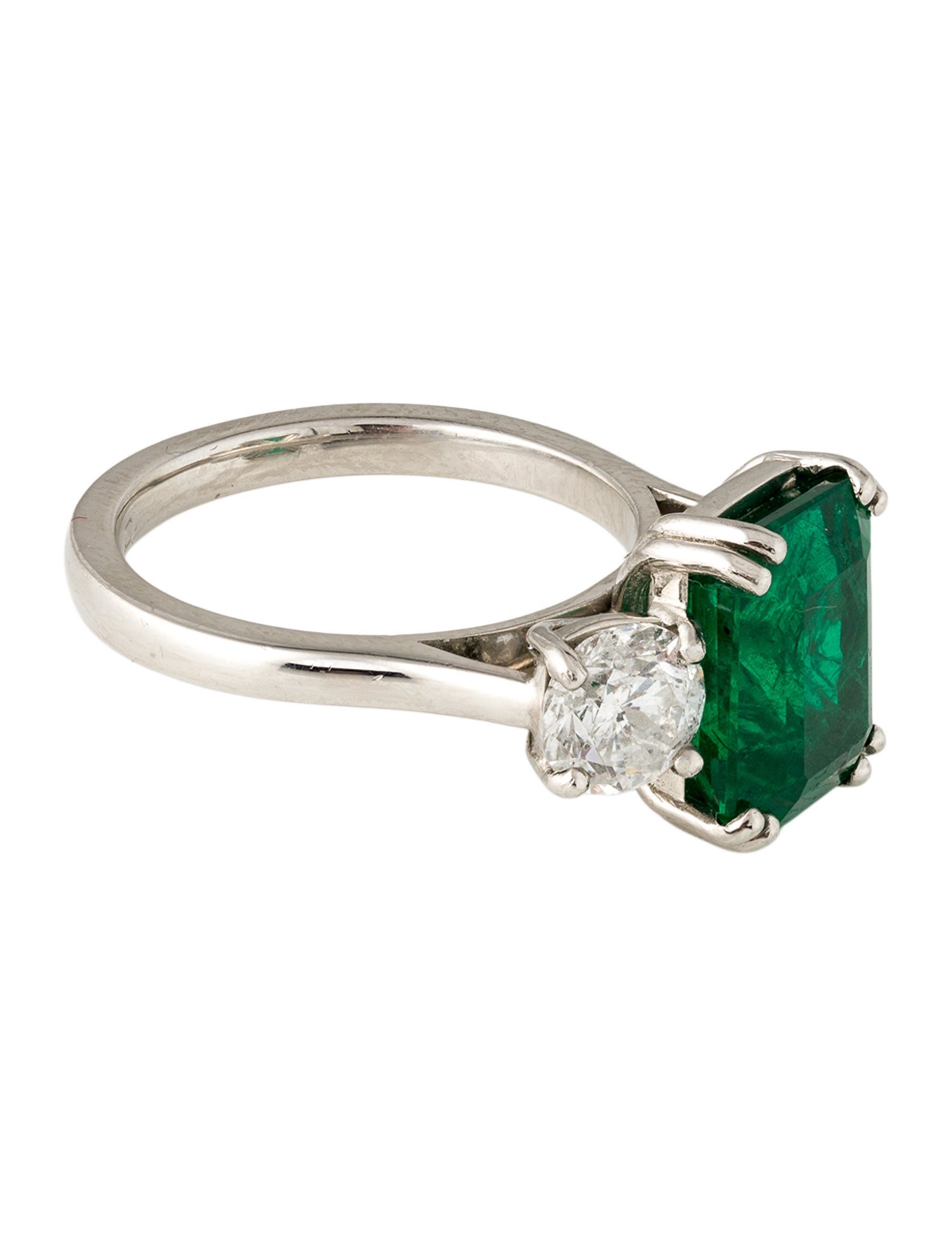 Ring Platinum 4.17ct Emerald & Diamond Cocktail