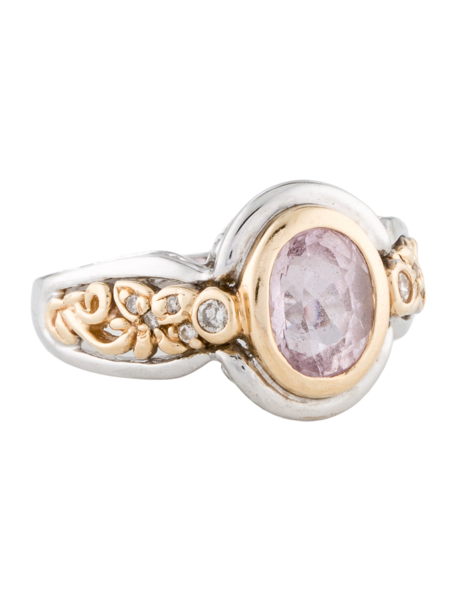 Ring 14K 1.53ct Kunzite & Diamond Cocktail