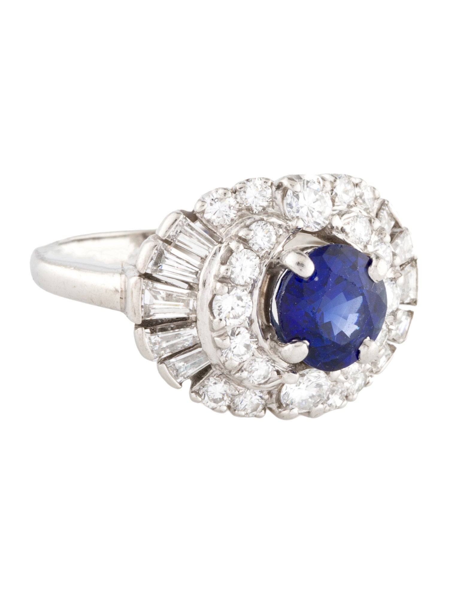 Ring Platinum 1.97ct Sapphire & Diamond Cocktail