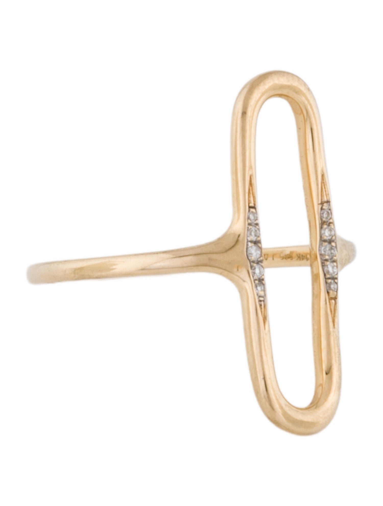 Ring 14K Diamond Paperclip Cocktail