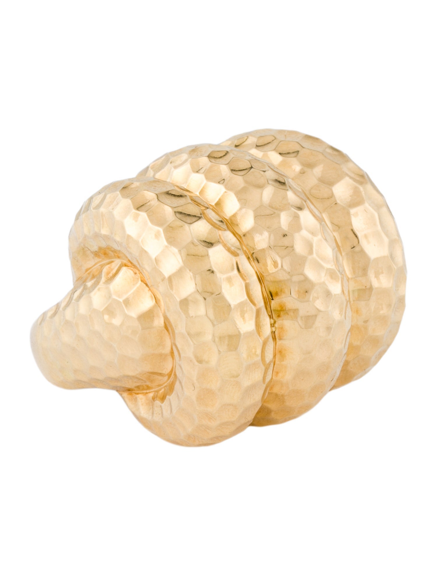 Ring 18K Large Hammered Three Row