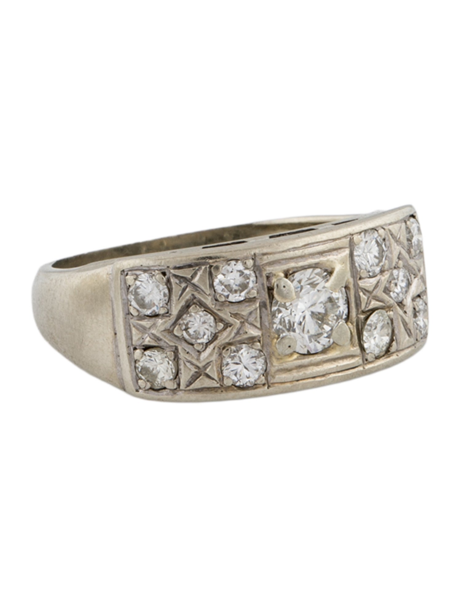 Ring 14K Diamond Engraved Band