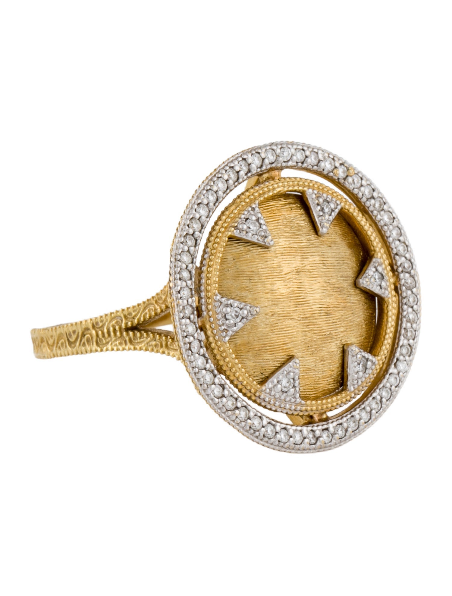 Ring 18K Two-Tone Diamond Cocktail