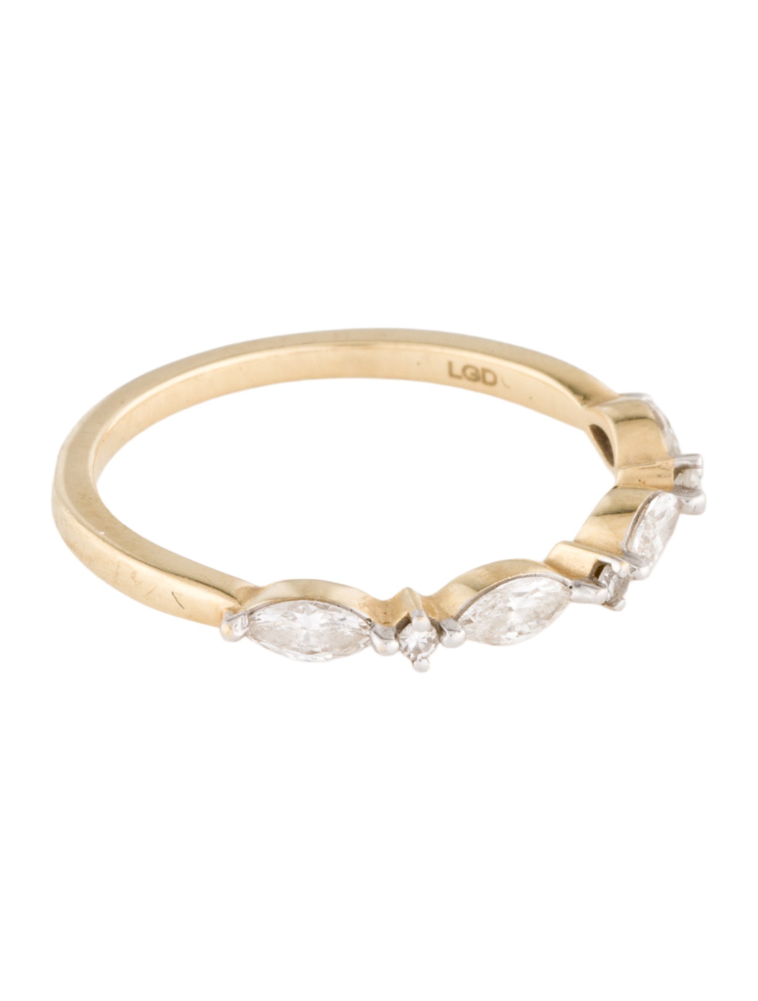 Ring 14K Lab-Grown Diamond Marquise Band