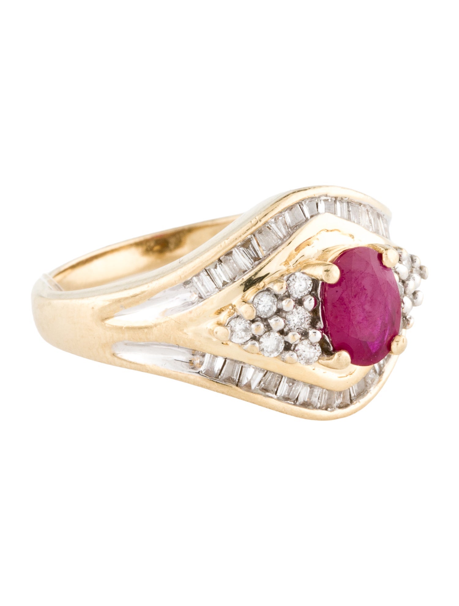 Ring 14K Ruby & Diamond Cocktail