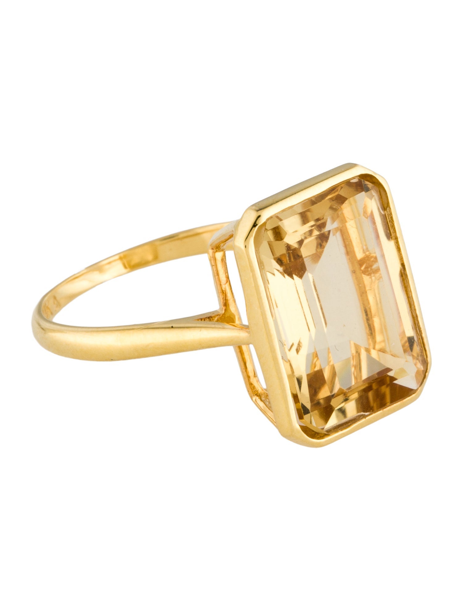 Ring 14K 5.50ct Citrine Cocktail Ring