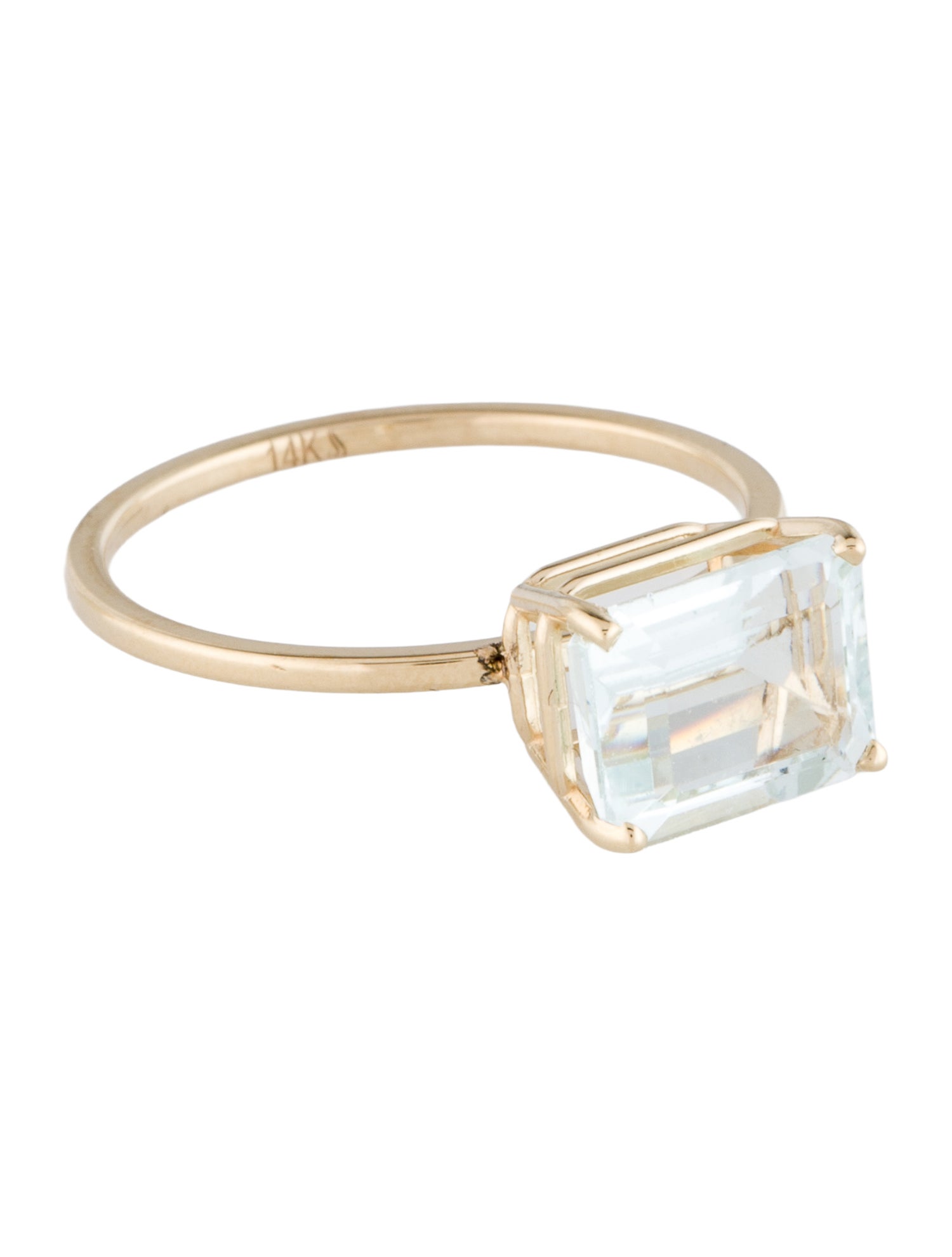 Ring 14K Aquamarine Cocktail Ring