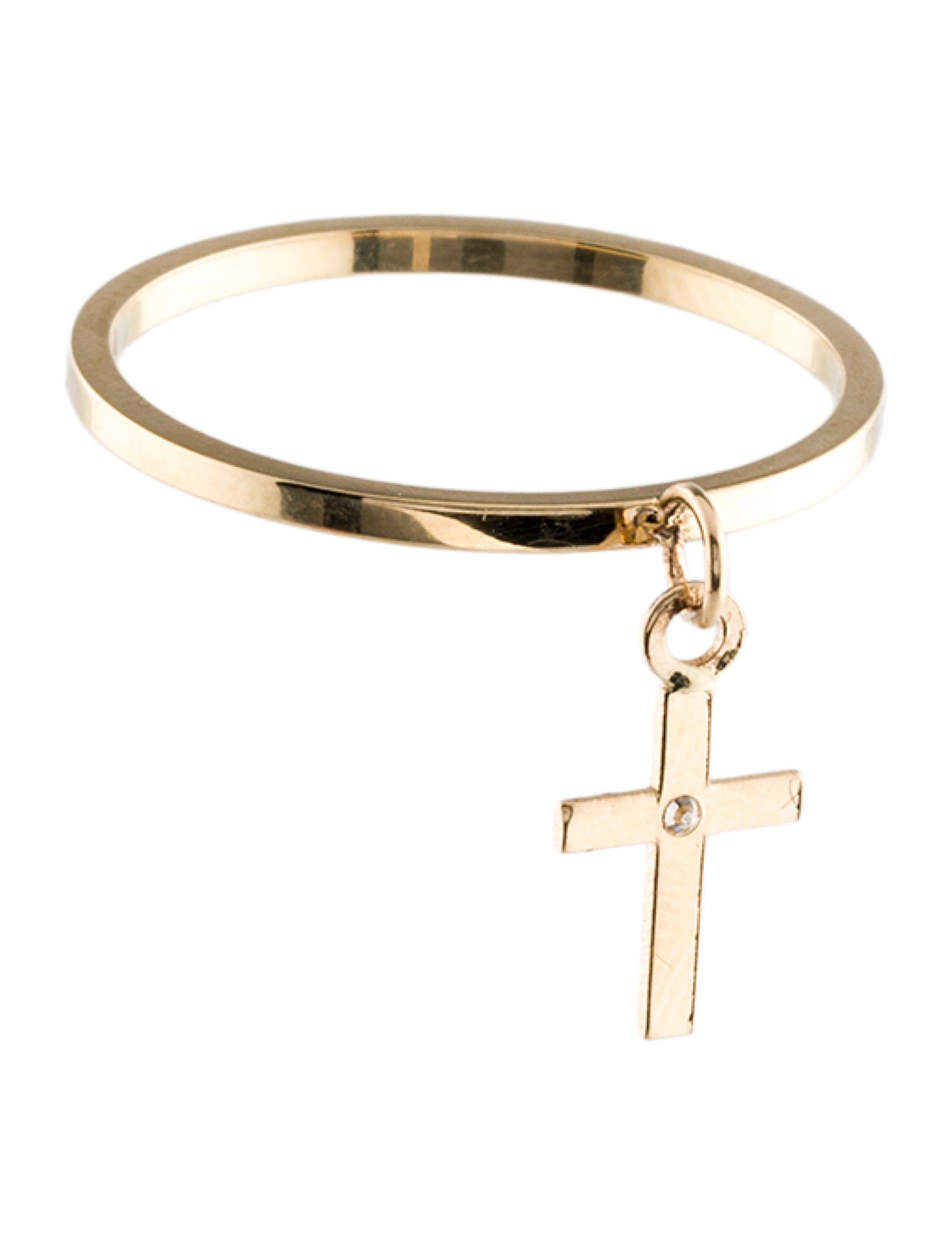 Ring 14K Diamond Cross Dangle Charm