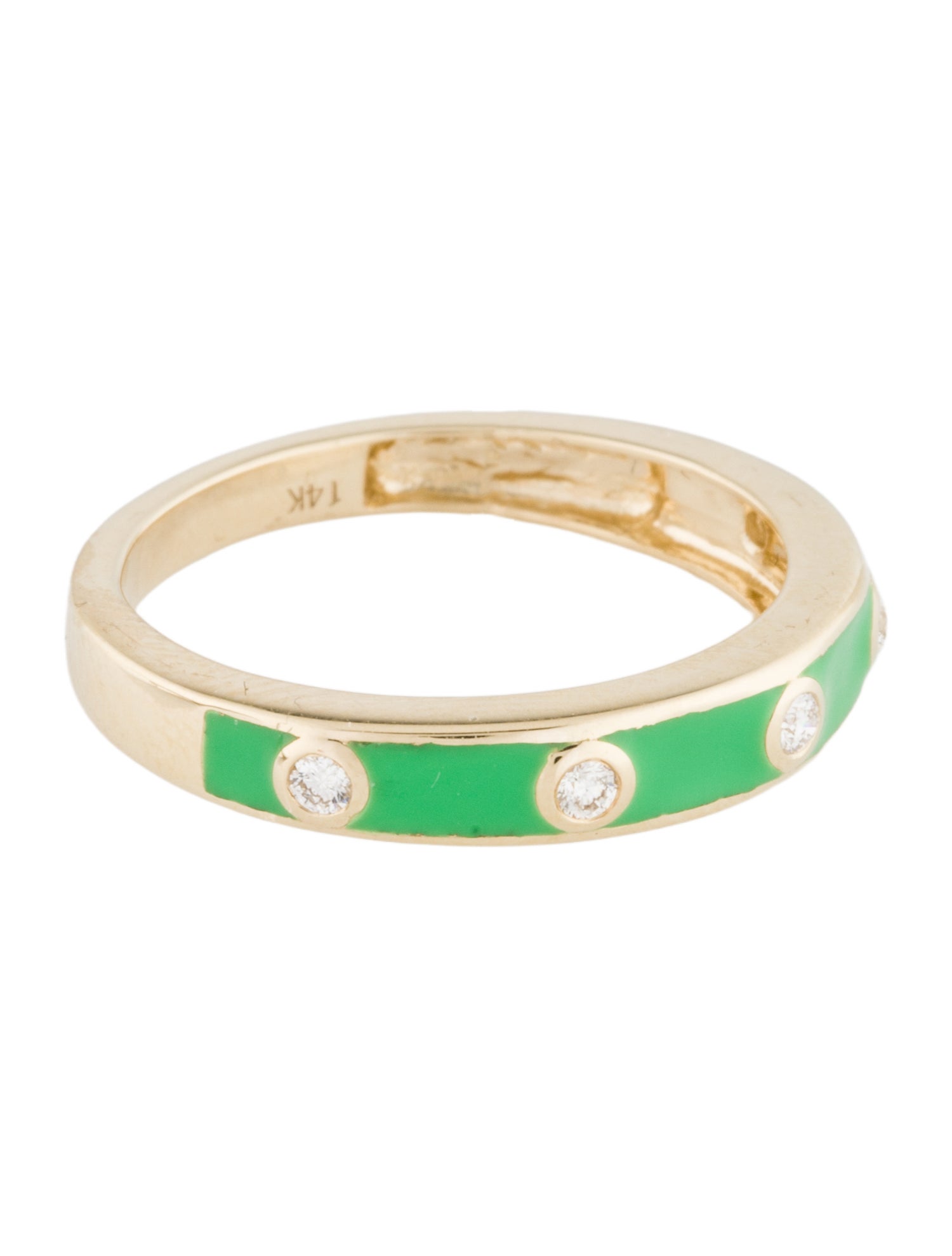 Ring 14K Diamond Enamel Band