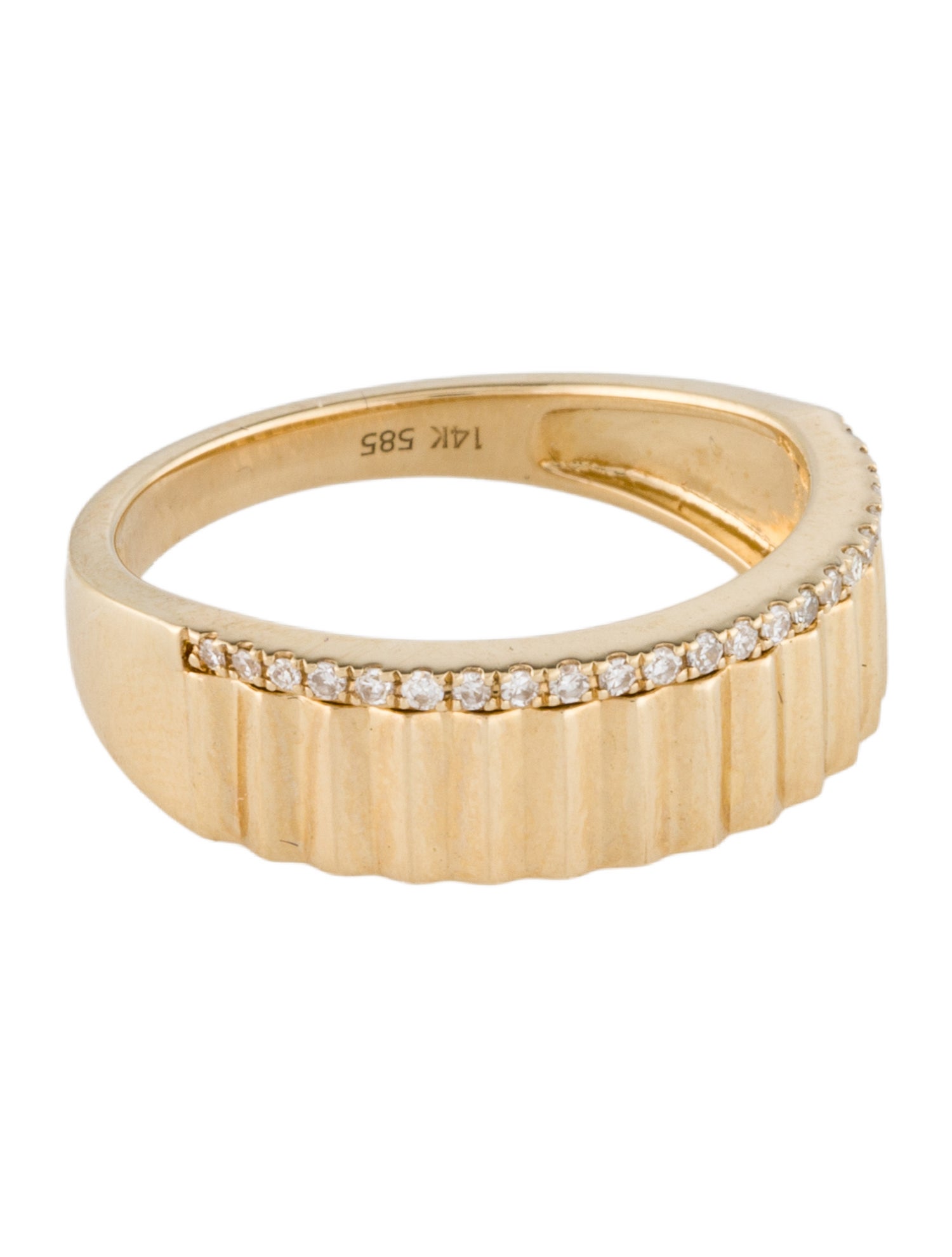 Ring 14K Diamond Textured