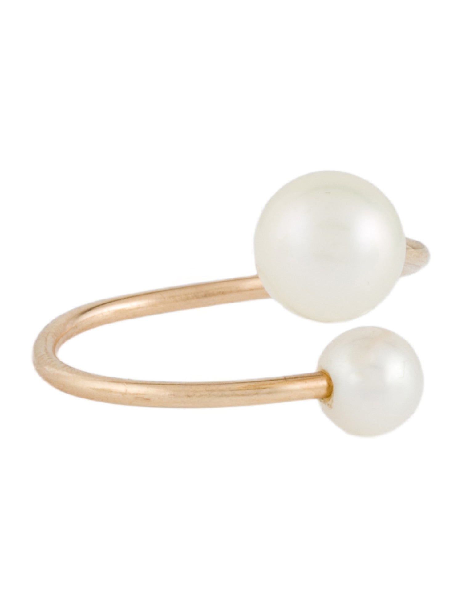 Ring 14K Pearl Bypass Open Cocktail